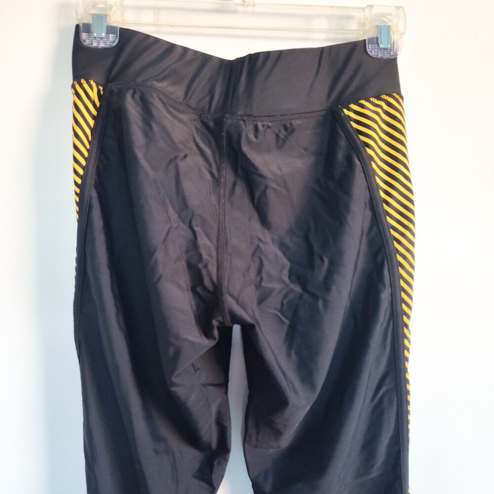 Steelers Leggings Womens Size Small NFL Team Apparel‎ Black Yellow Striped Logo - Picture 7 of 10